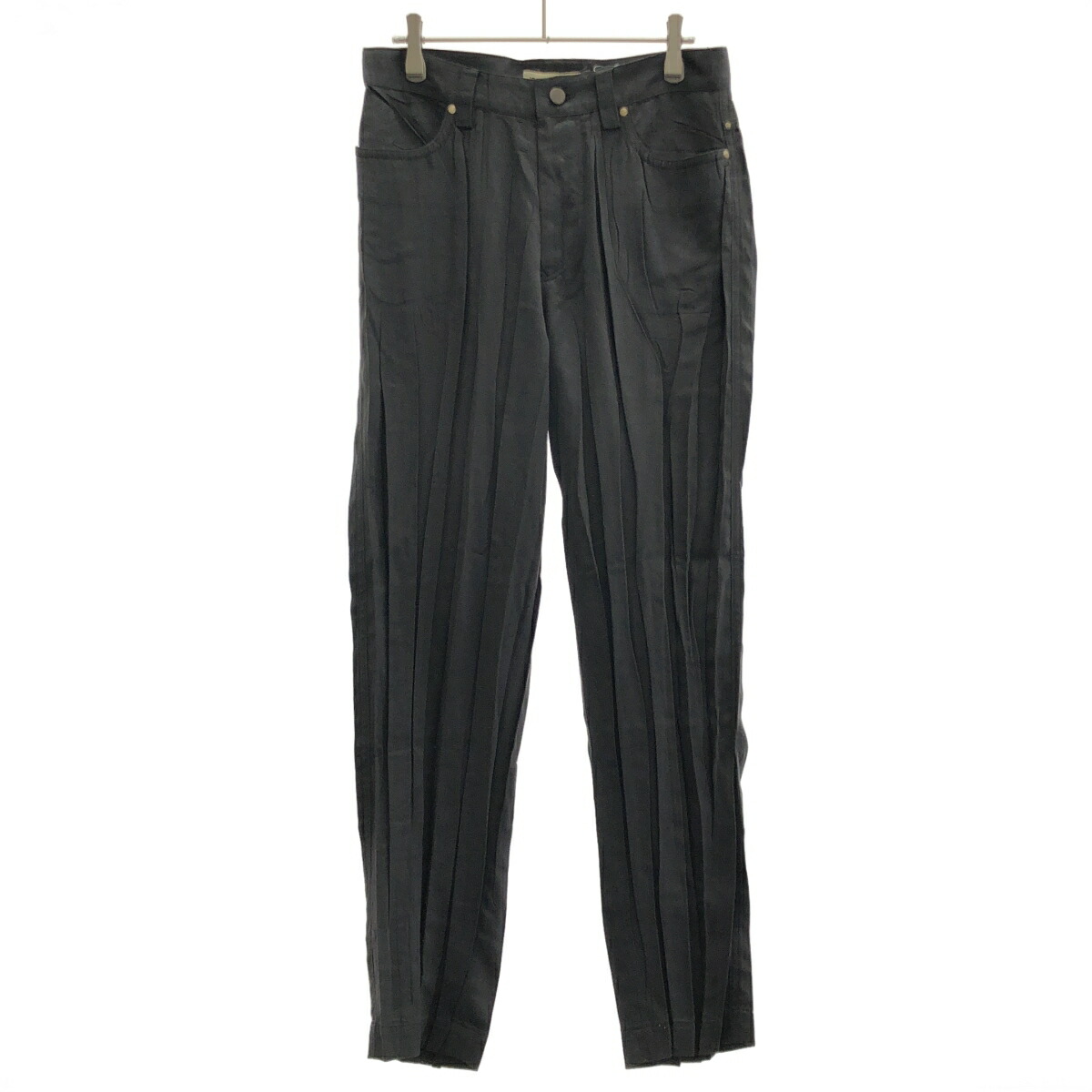 ISSEY MIYAKE イッセイミヤケ フェイクスウェードスタッズプリーツパンツ IM63-FF909 黒いこと M 【中古】 ITA24ZFV7100