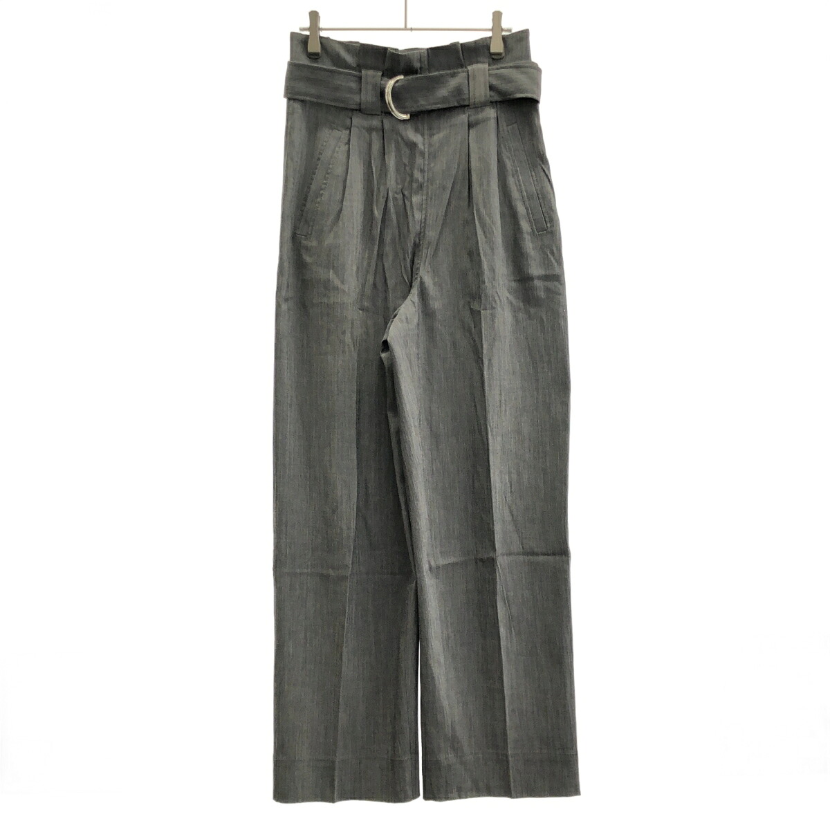 GANNI ガニー ペーパーバッグハイウエストパンツ F4949 グレー 34 【中古】 ITWA6RXKJCOE|MODESCAPE 店