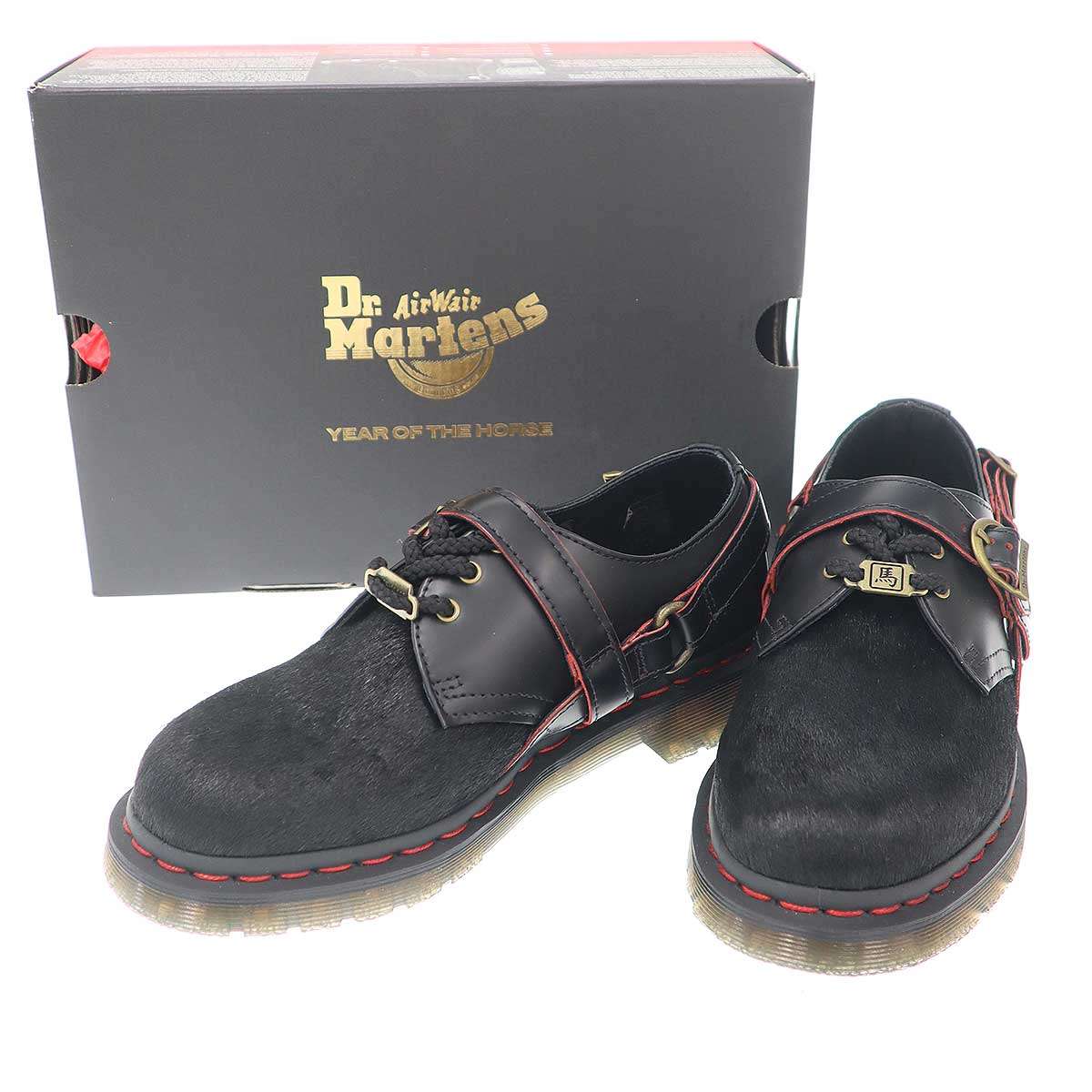 Dr.Martens お医者さんマーチン 1461 YOTH  イヤー・オブ・ザ・ホース 午年 3 ホールハラコシューズ  黒いこと UK5 【中古】 IT6FK5ZY8NQ6