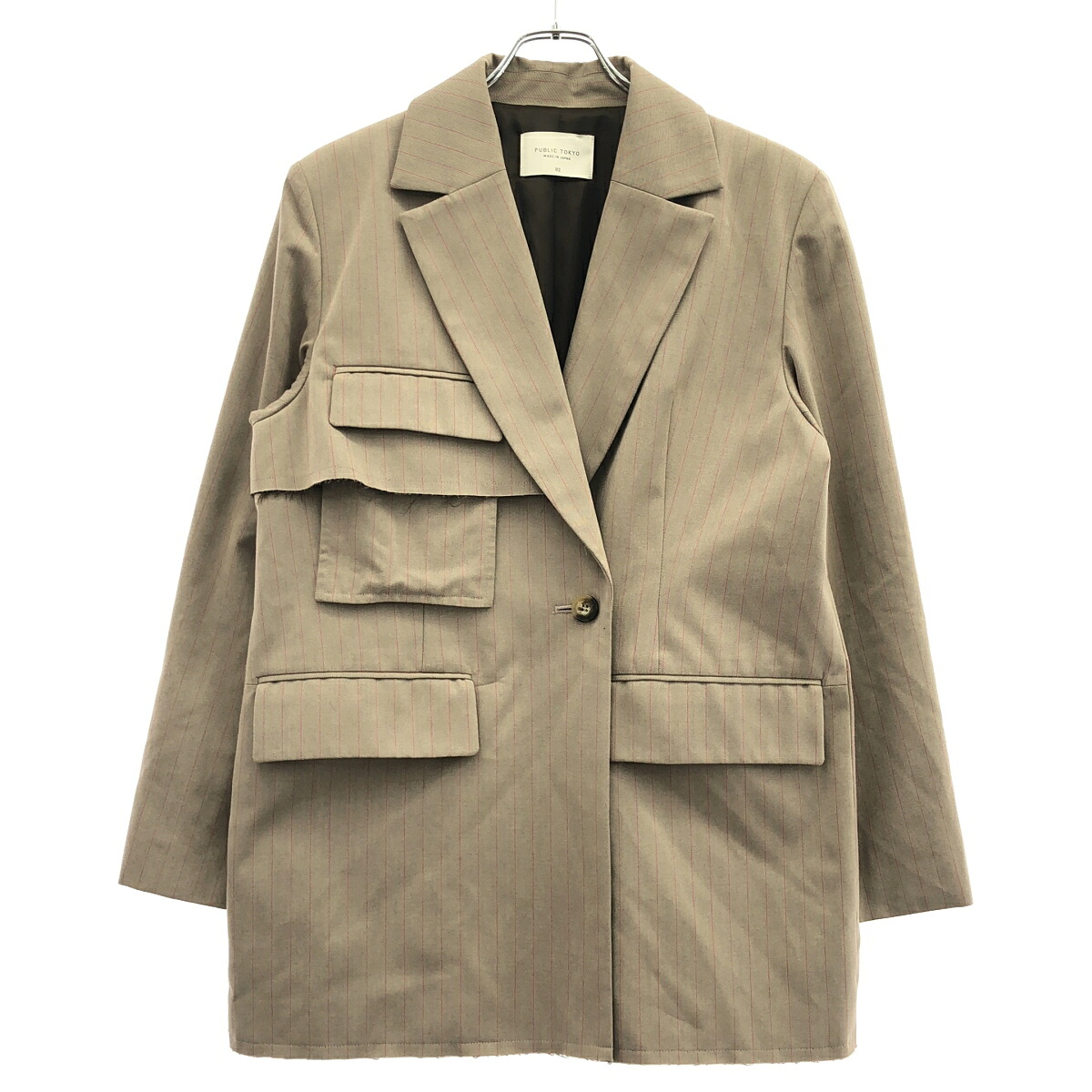 PUBLIC TOKYO パブリックトウキョウ シャンブレーフラップジャケット 164253001 ベージュ 2 【中古】 ITKQJVHZZRZC