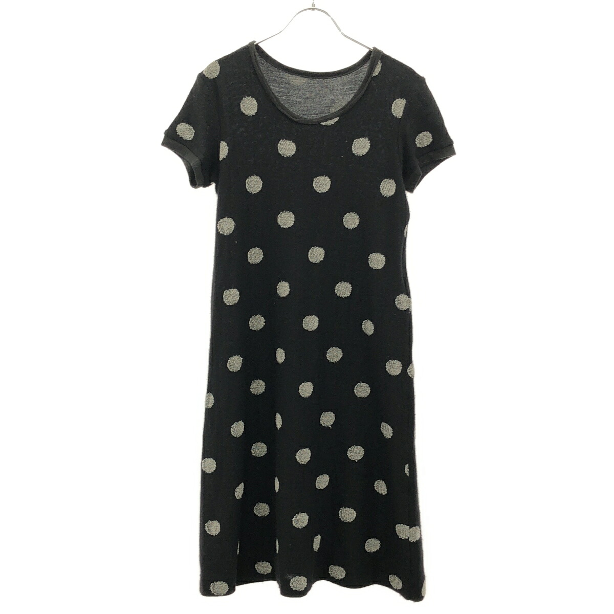 YOHJI YAMAMOTO +NOIR ヨウジヤマモト プリュスノアール 14AW ドットジャガードニットワンピース NF-T09-112 黒いこと 2 【中古】 IT60Q0XWD8GM