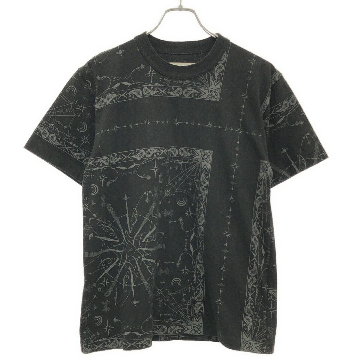 sacai サカイ 20AW Dr.Woo Bandana Print T-Shirt ペイズリーパターンプルオーバー 20-02343M 黒いこと 1 【中古】 IT3E0NDMB8N8