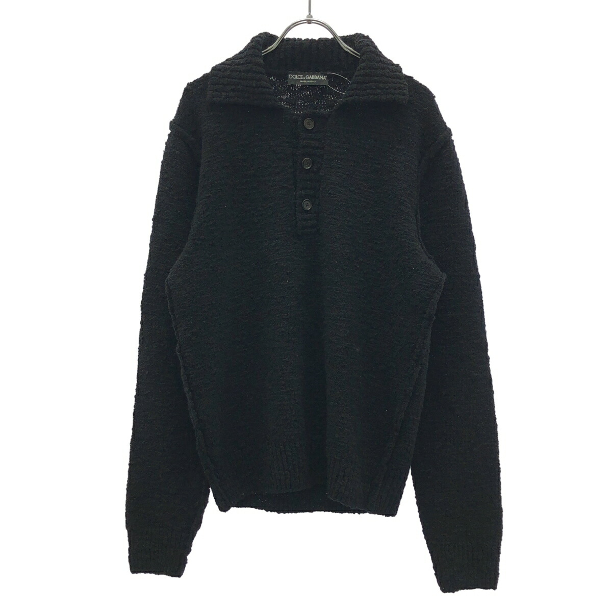 DOLCE\u0026GABBANA ドルチェ＆ガッバーナ 編み物スポーツシャツ GXC14T/JAM6Q 黒いこと 48 【中古】 ITRS70CJI41E