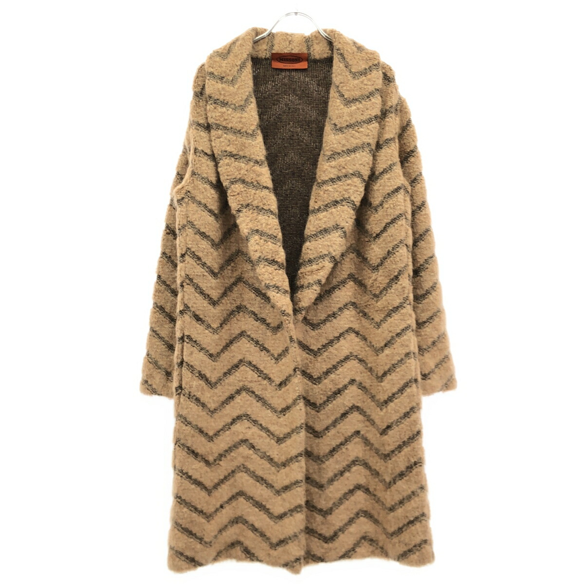 MISSONI ミッソーニ シェブロンニットコート 153670 赤銅色 40 【中古】 IT1KXQSS6PNC