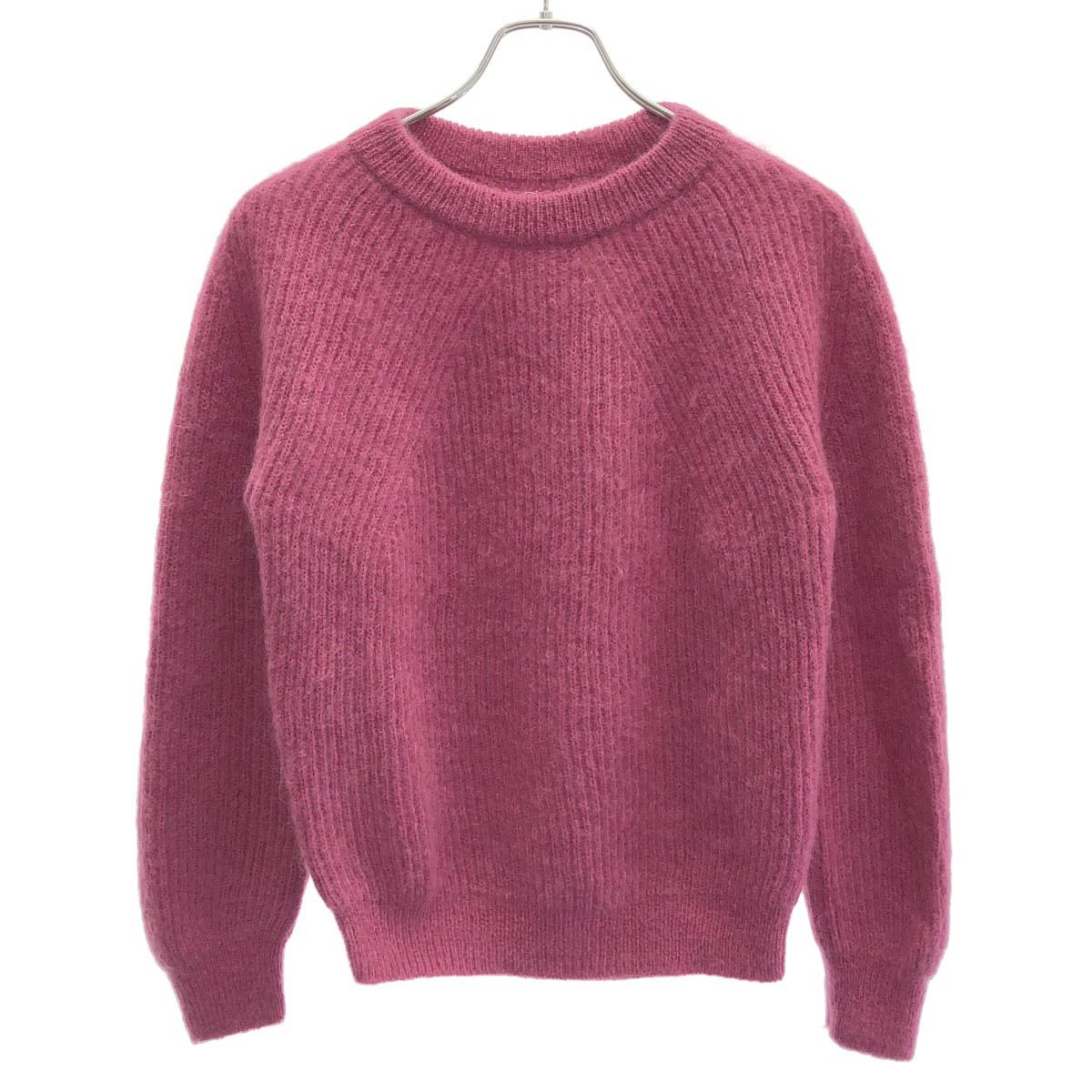 BATONER バトナー MOHAIR WOOL SIGNATURE CREW NECK モヘアウールシグネイチャーニット BN-22FL-064 サクラ色 1 【中古】 IT8B9OX2743K