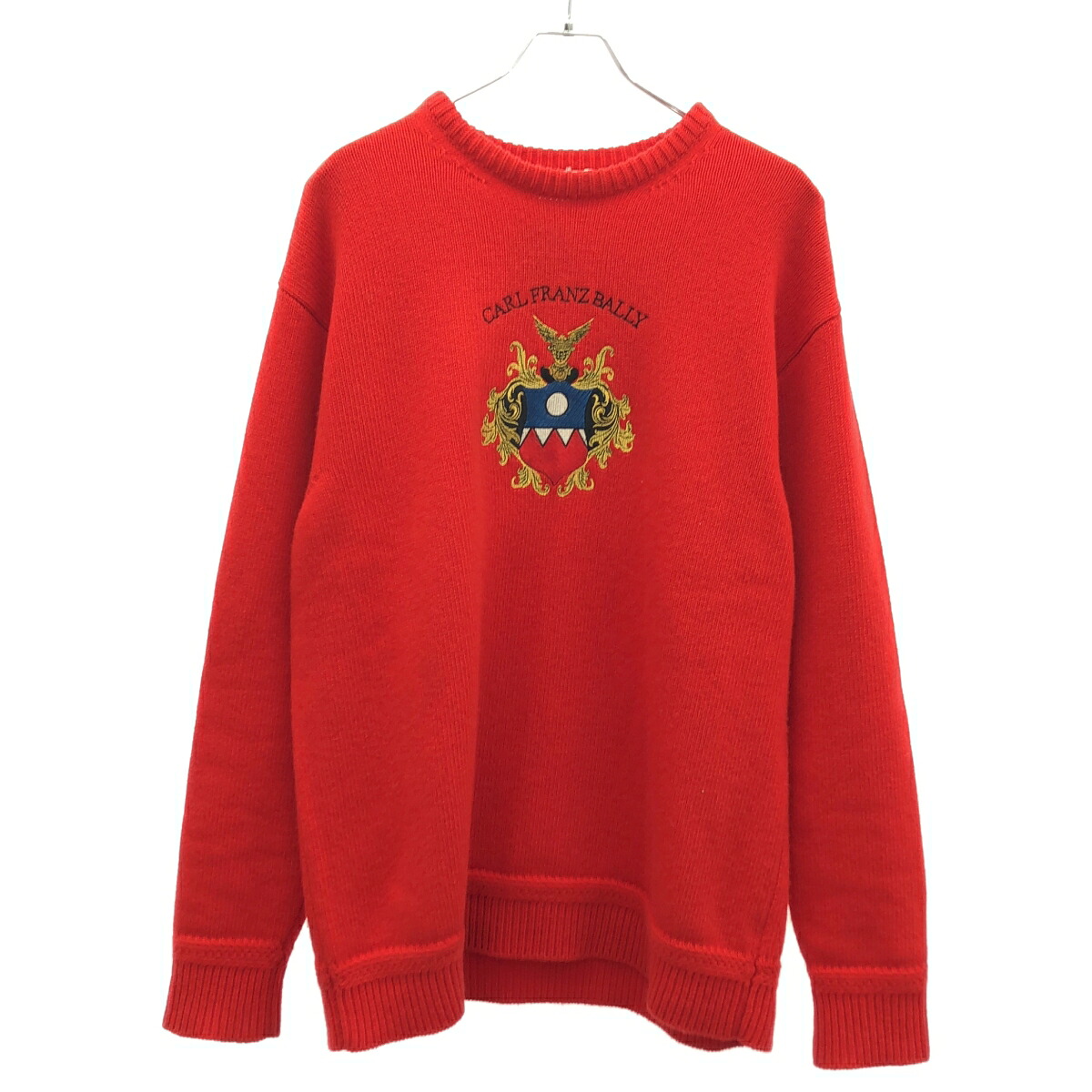 BALLY バリー 23AW エンブロイダリーニットセーター 6306366 赤いこと L 【中古】 ITT6EHHC4Y3Y