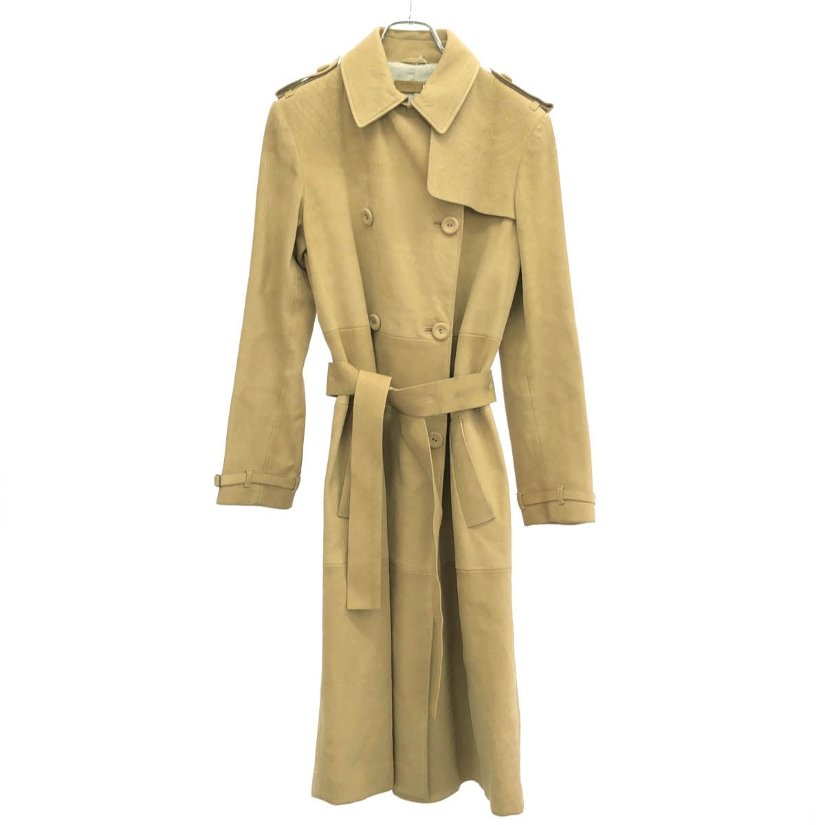 BOTTEGA VENETA ボッテガヴェネタ レザートレンチコート ベージュ 38 【中古】 IT0JGD4XF1SK|MODESCAPE 店