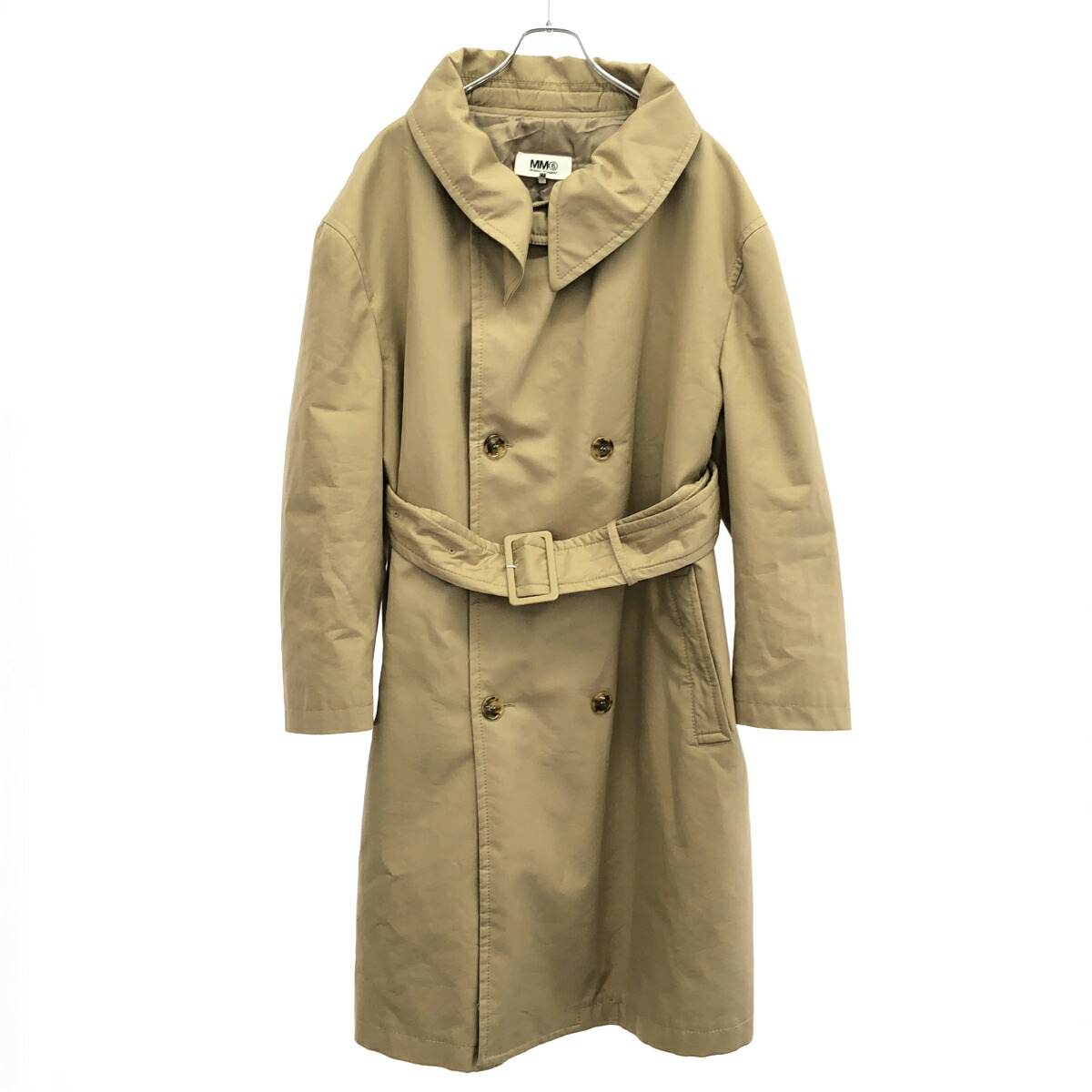 MM6 Maison Margiela  エムエムシックス 住みか マルジェラ 20AW 綿織物ギャバジン パテッドトレンチコート S32AH0065 S52532 ベージュ 42 【中古】 ITTMU5TVM3V2