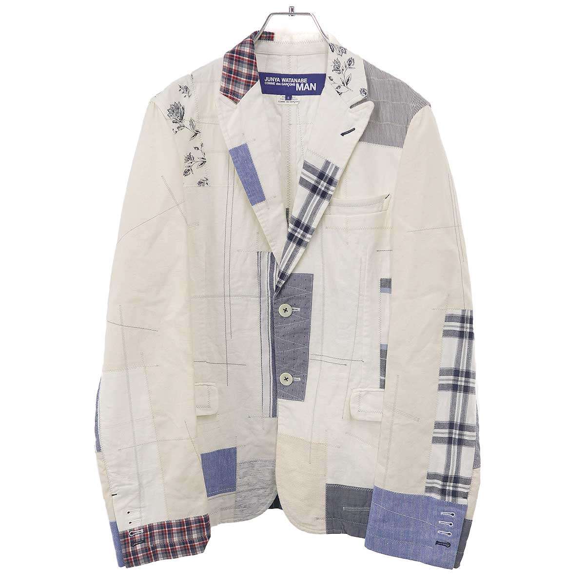 JUNYA WATANABE COMME des GARCONS MAN ジュンヤワタナベ コムデギャルソンマン 20SS パッチワークジャケット WE-J021 ホワイト S 【中古】 ITH08UPFK228｜MODESCAPE 店