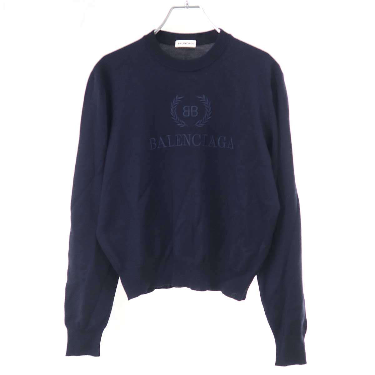 BALENCIAGA バレンシアガ エンブロイダリーニットセーター 555286 T1478 米国海軍 XS 【中古】 ITMZFW7WUTOE