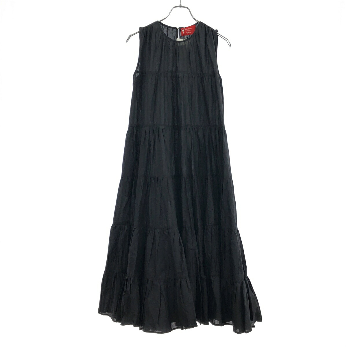 Merlette マーレット Ron Herman別注 Caron Dress ノースリーブドレスワンピース 175N70L 黒いこと XS 【中古】 ITQAE73DRXT6