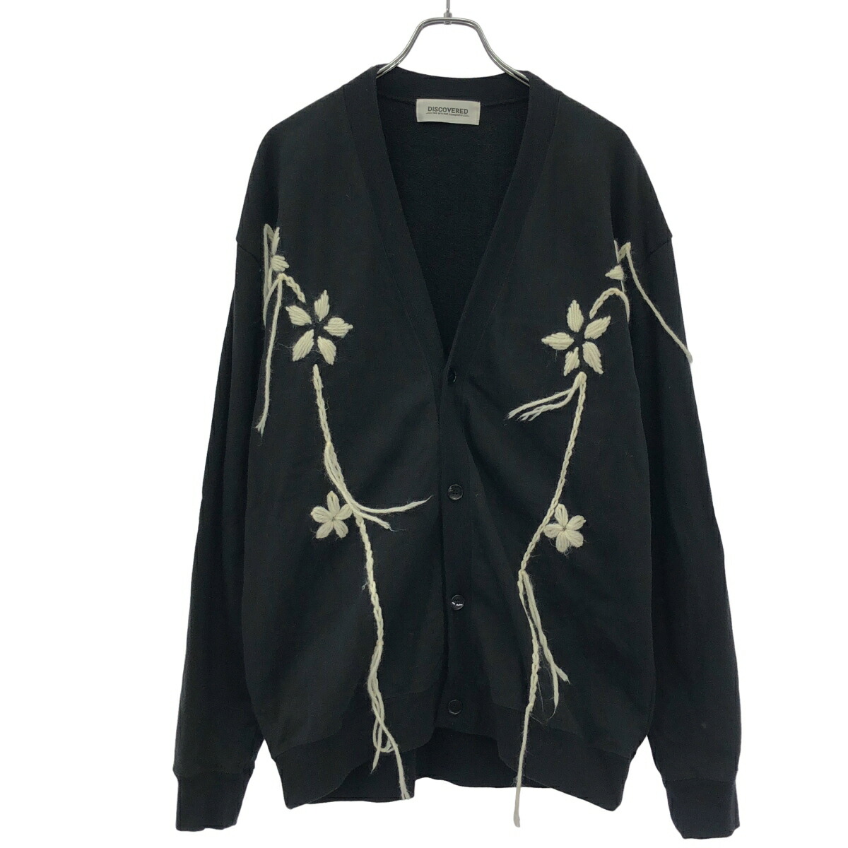 DISCOVERED ディスカバード FLOWER EMBROIDERIES SWEAT CD フラワーエンブロイダリースウェットカーディガン DC-B2-CU-01 黒いこと F 【中古】 ITHWMLE51S52