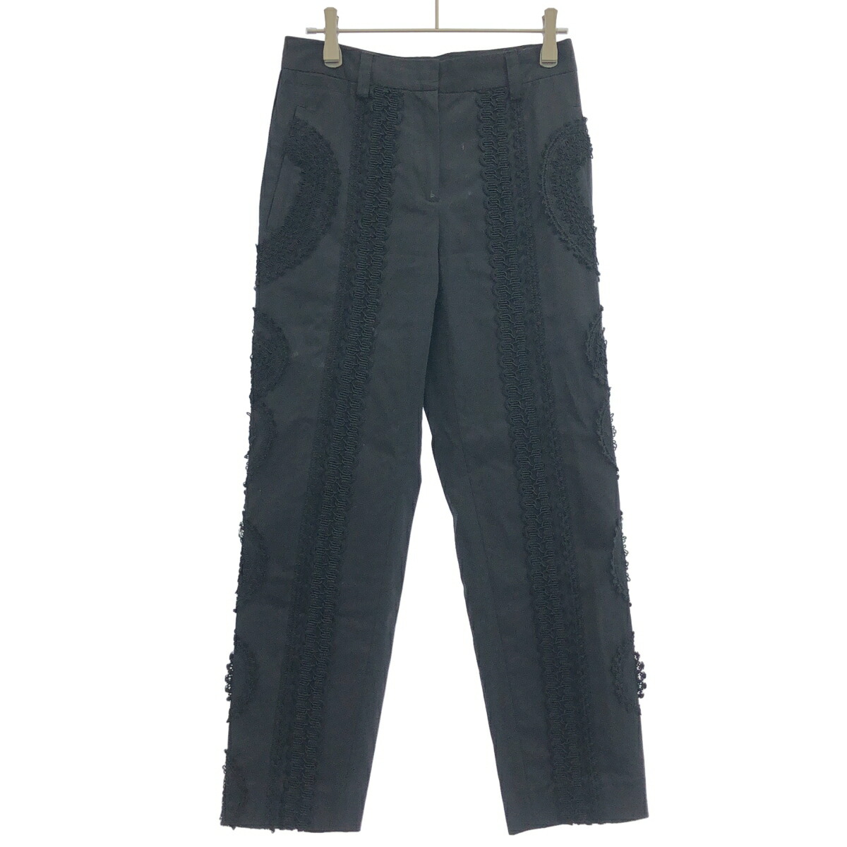 DOLCE\u0026GABBANA ドルチェ＆ガッバーナ レースエンブロイダリートラウザーパンツ FTAAQZ 黒いこと 36 【中古】 IT1RQFJCSTGG