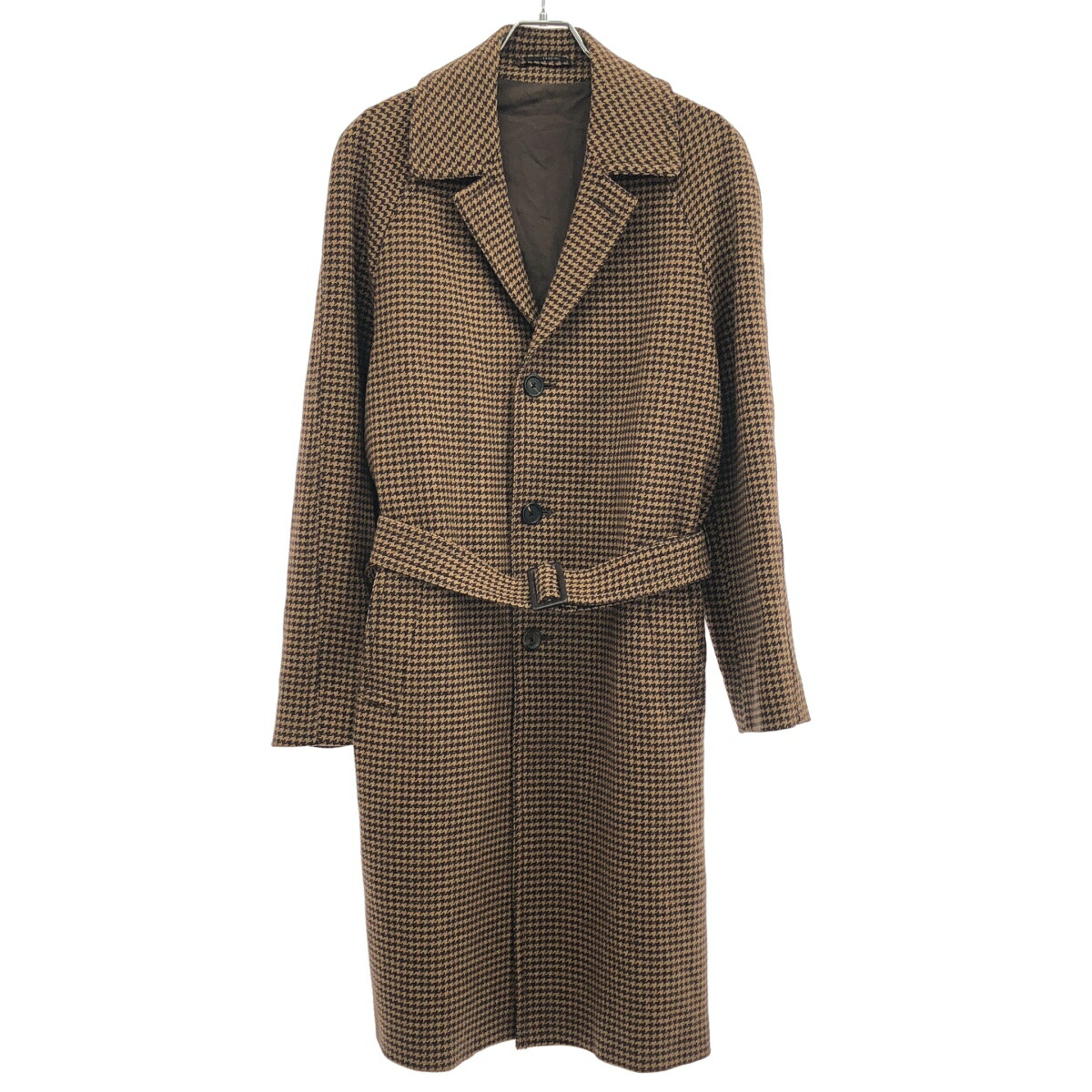 LARDINI ラルディーニ ハウンドトゥースベルテッドチェスターコート IL23090 赤銅色 48 【中古】 ITDN757FATPG
