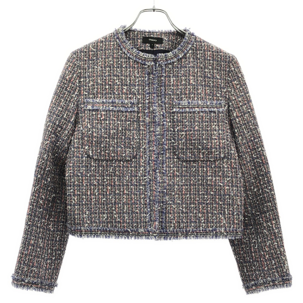 theory 行動論理 CROPPED JKT LIBERTY TWEED ツィード上衣 01-2104116-897-702 交ぜ合わせる 2 【中古】 ITWDKUYFBB1W