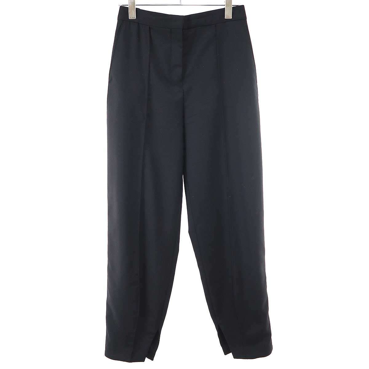 LOEWE ロエベ 23SS スリットウールトラウザーパンツ S359Y04XAI 黒いこと 38 【中古】 ITGB4V46BBOL