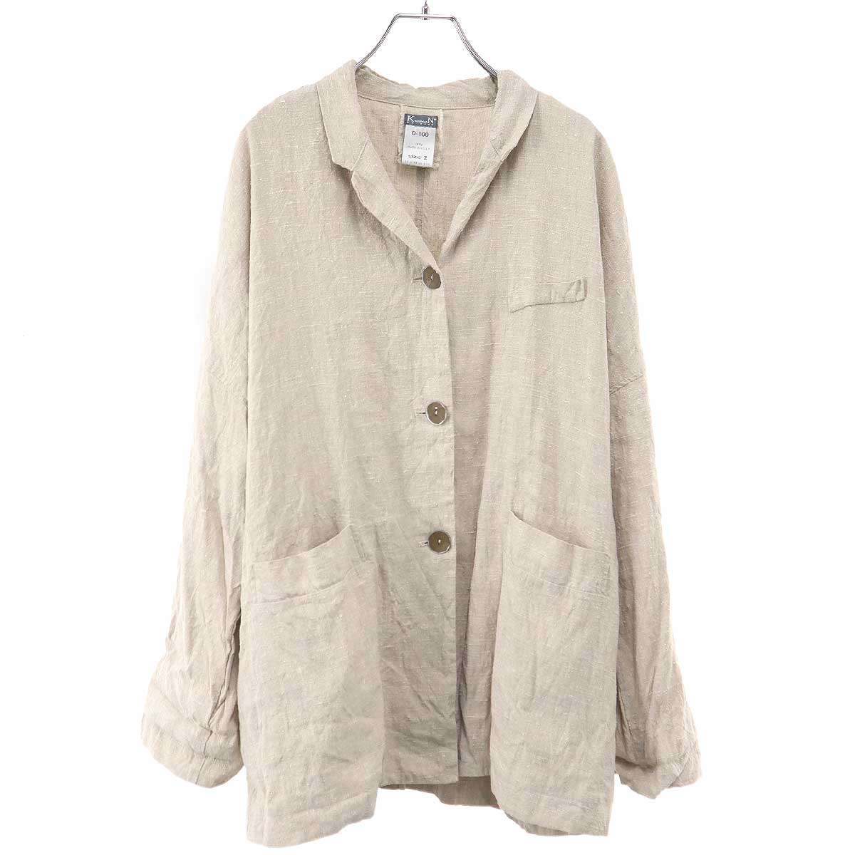 KristenseN DU NORD クリステンセンドゥノルド 23SS D-100 シルクリネンジャケット ベージュ 2 【中古】 ITKIALUXW074｜MODESCAPE 店