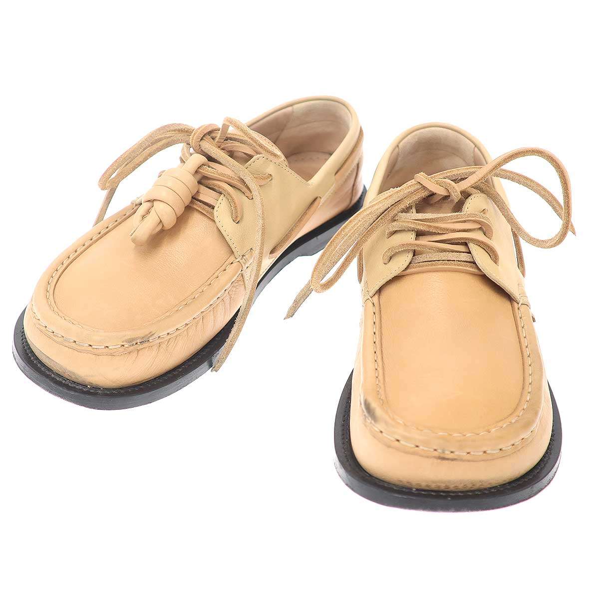 LOEWE ロエベ Campo Boat Shoes カンポ 猪牙シューズ 152409 ベージュ 38 【中古】 IT7UQRYKVIDK