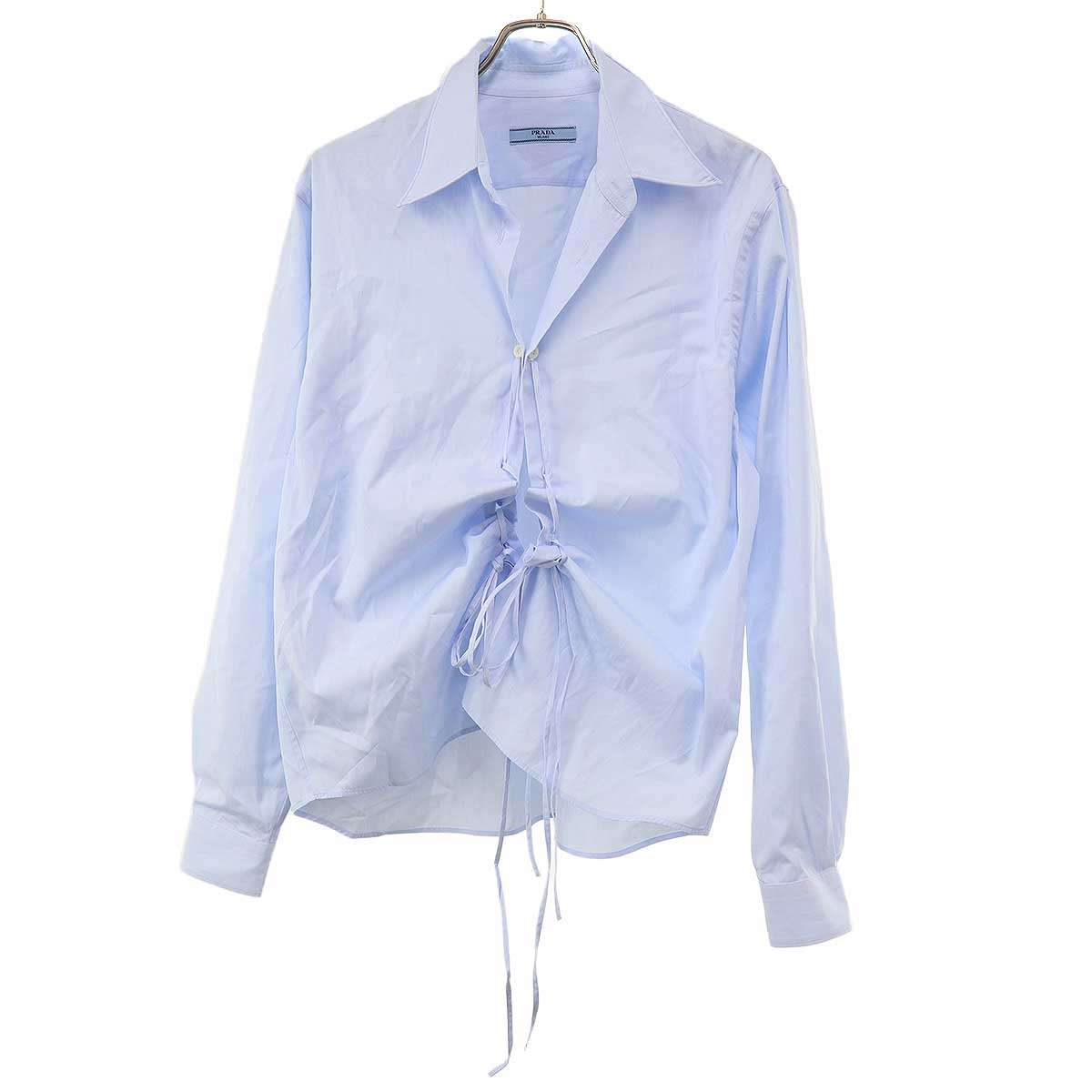 PRADA プラダ 25AW フィラフィル シャツ P481I ブルー 36 【中古】 ITYKGDRB3DHG|MODESCAPE 店