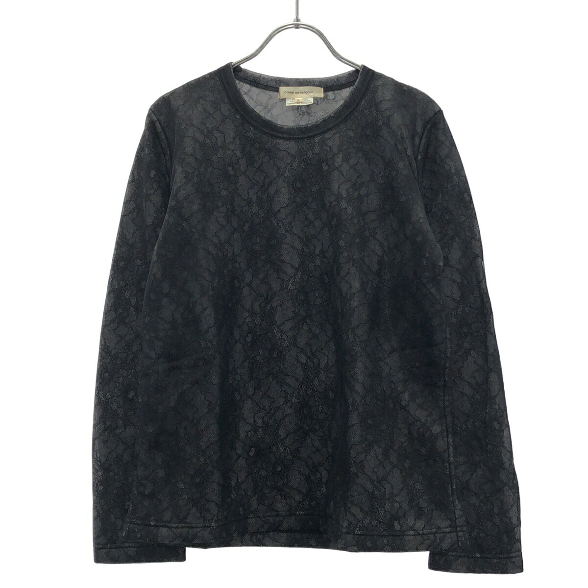 COMME des GARCONS コムデ給仕 17AW レースフィリングトップス GT-T026 黒いこと L 【中古】 IT6TASOOMRHU