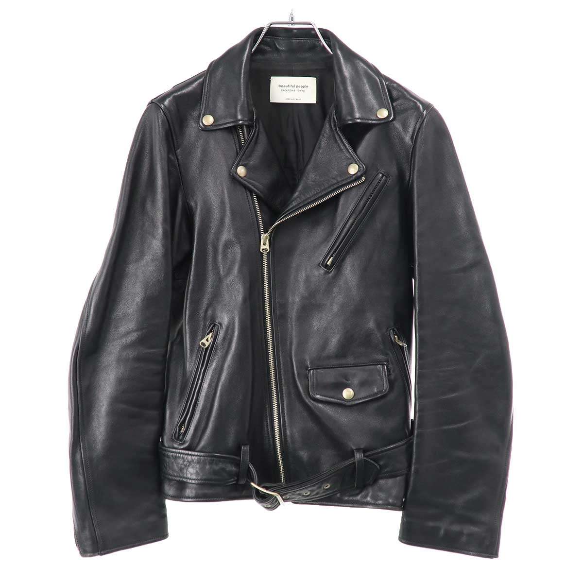 beautiful people ビューティフルピープル vintage leather riders jacket ビンテージライダースジャケット 1000402811 黒いこと 170 【中古】 ITMN6UK46RHU