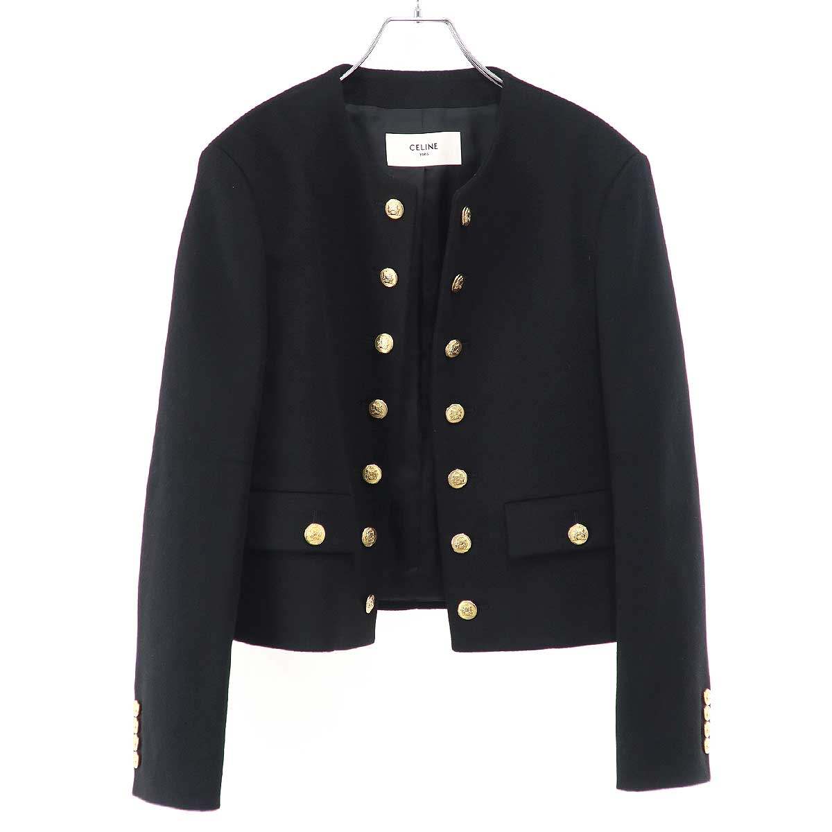 CELINE セリーヌ 23AW Porter Jacket ボーイ上衣 2V72P998K.38NO 黒いこと 44 【中古】 IT7N7SUCXEC8