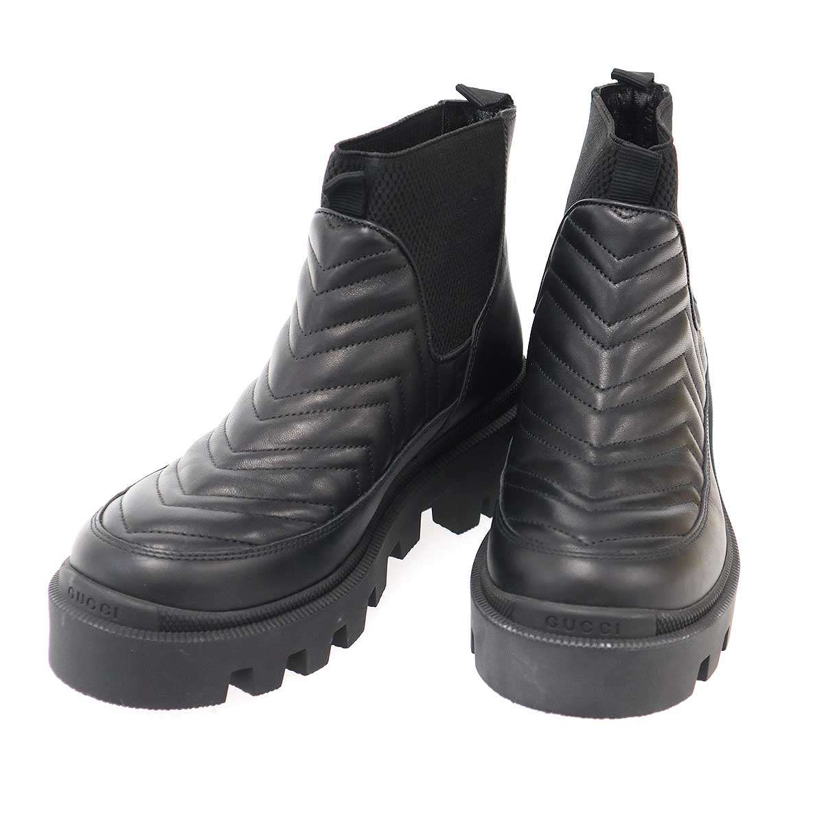 GUCCI グッチ サイドゴアレザーブーツ 643958 黒いこと 36 1/2 【中古】 ITLK4AL1W8RJ