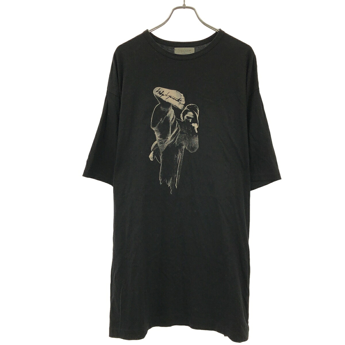 Yohji Yamamoto POUR HOMME ヨウジヤマモト プールオム 21AW コットン天竺オーバーサイズカラテプリントTシャツ HX-T94-077 ブラック 3 【中古】 IT17KIZMGVUS|MODESCAPE 店