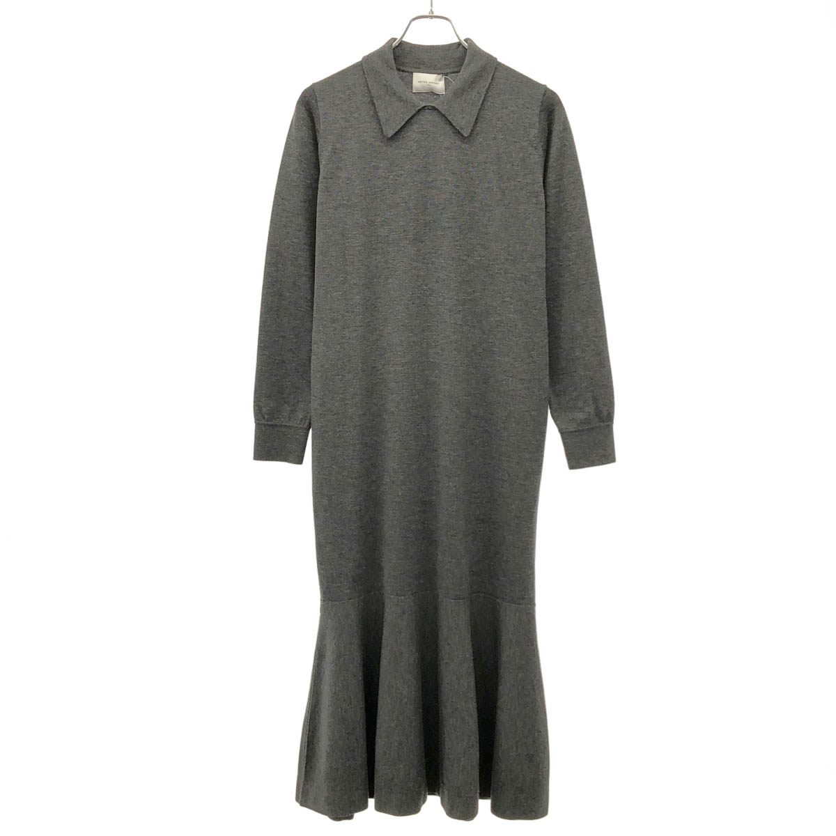 UNITED ARROWS ユナイテッドアローズ 24AW ポロニット ペプラム ロングワンピース 1526-199-3869 グレー 【中古】 ITKMFY61P1A8