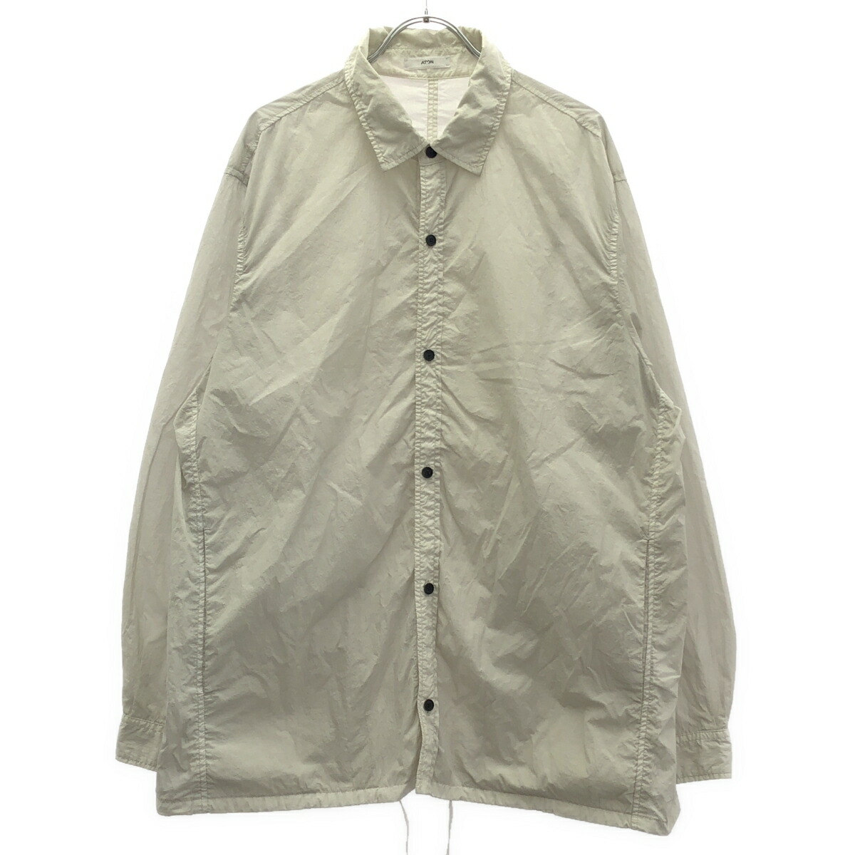 ATON エイ英トン HAND DYED NYLON SHIRT JACKET ハンドダイナイロンシャツジャケット 8003580 ナイロン薄墨色 04 【中古】 ITEH609GPMXC
