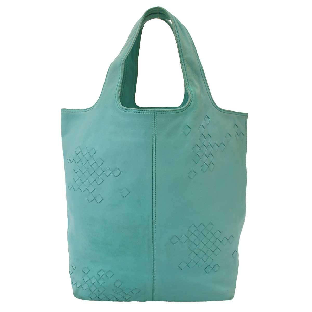 BOTTEGA VENETA ボッテガヴェネタ イントレチャートレザーハンドバッグ ブルー 【中古】 ITFKBU98FLA4｜MODESCAPE 店 20,659円