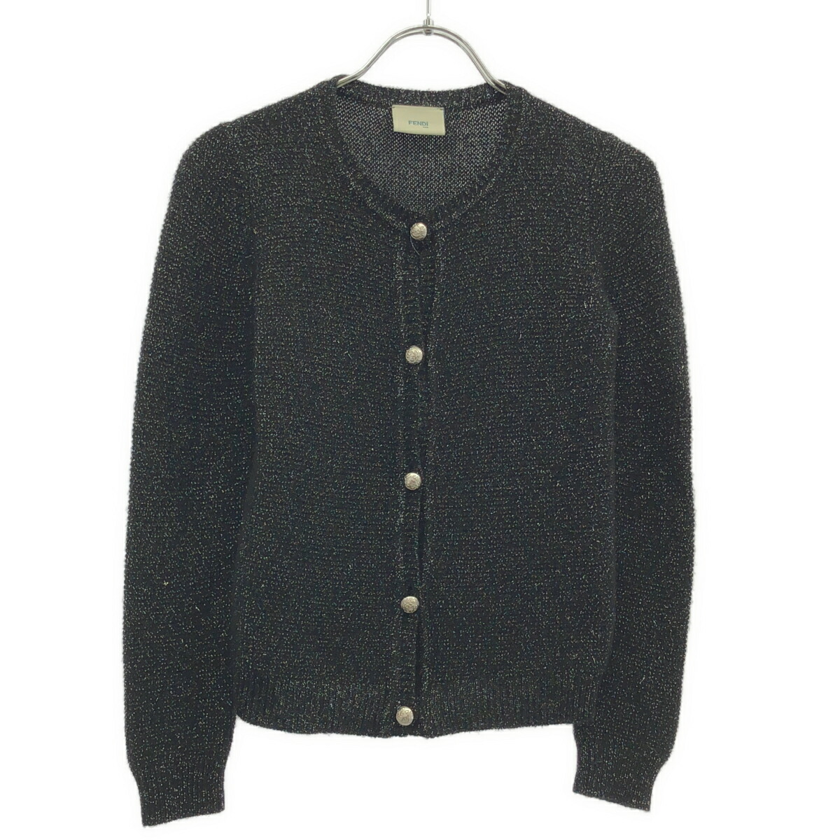 FENDI KIDS フェンディ キッズ キッズ ラメニットカーディガン JKUXV K24 黒いこと 6A 【中古】 ITA1LSK8W270