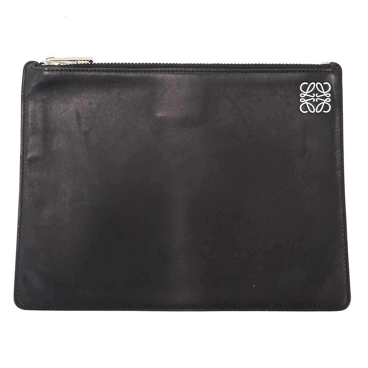 LOEWE ロエベ アナグラム レザーポーチ  ブラック  【中古】 ITXWYACZL3V2