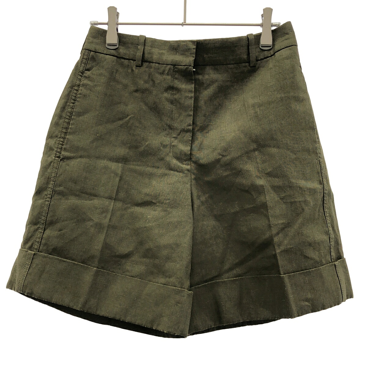 JIL SANDER ジルサンダー 25SS リネンショートパンツ J02KA0323 J60001 カーキ 32 【中古】 IT15LVK2AKBK｜MODESCAPE 店