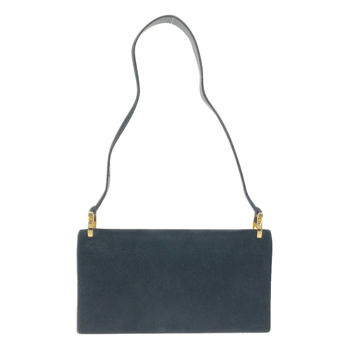 Salvatore Ferragamo サルバトーレ フェラガモ スウェードショルダーバッグ DD21 8293 ブラック 【中古】 ITX99FHEG7U4｜MODESCAPE 店