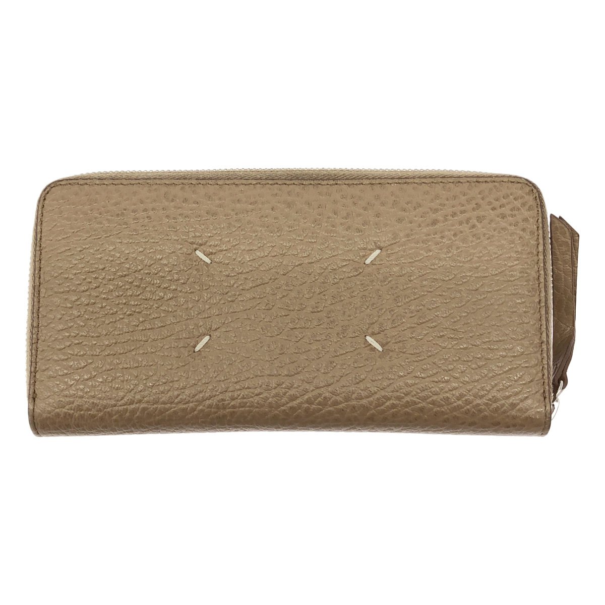 Maison Margiela 11 住み家 マルジェラ ラウンドジップロングレザーウォレット 長紙入れ S56U10110 ベージュ  【中古】 IT8AYAFP1ZQA