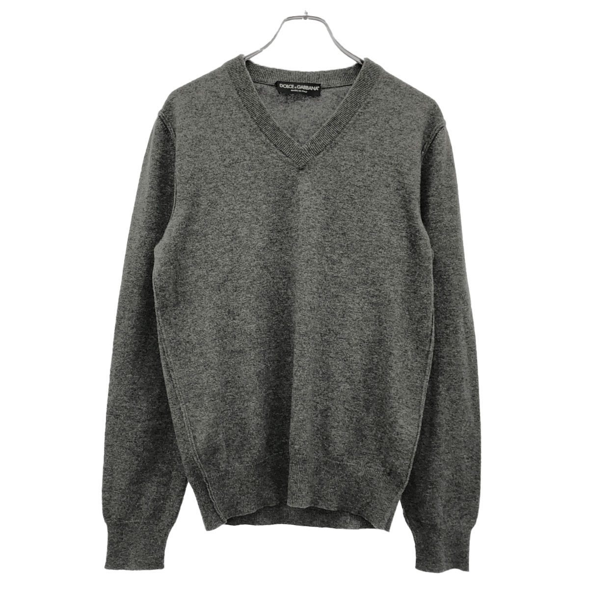 DOLCE\u0026GABBANA ドルチェ＆ガッバーナ 14AW Vネックカシミヤニットセーター GI210K/F44EA 薄墨色 46 【中古】 IT698Y0YRMTJ