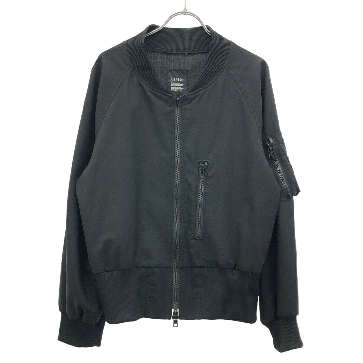 LIMI feu リミフゥ ウールギャバジンボンバージャケット LR-J23-103 黒いこと S 【中古】 ITQN5R2NTUIU