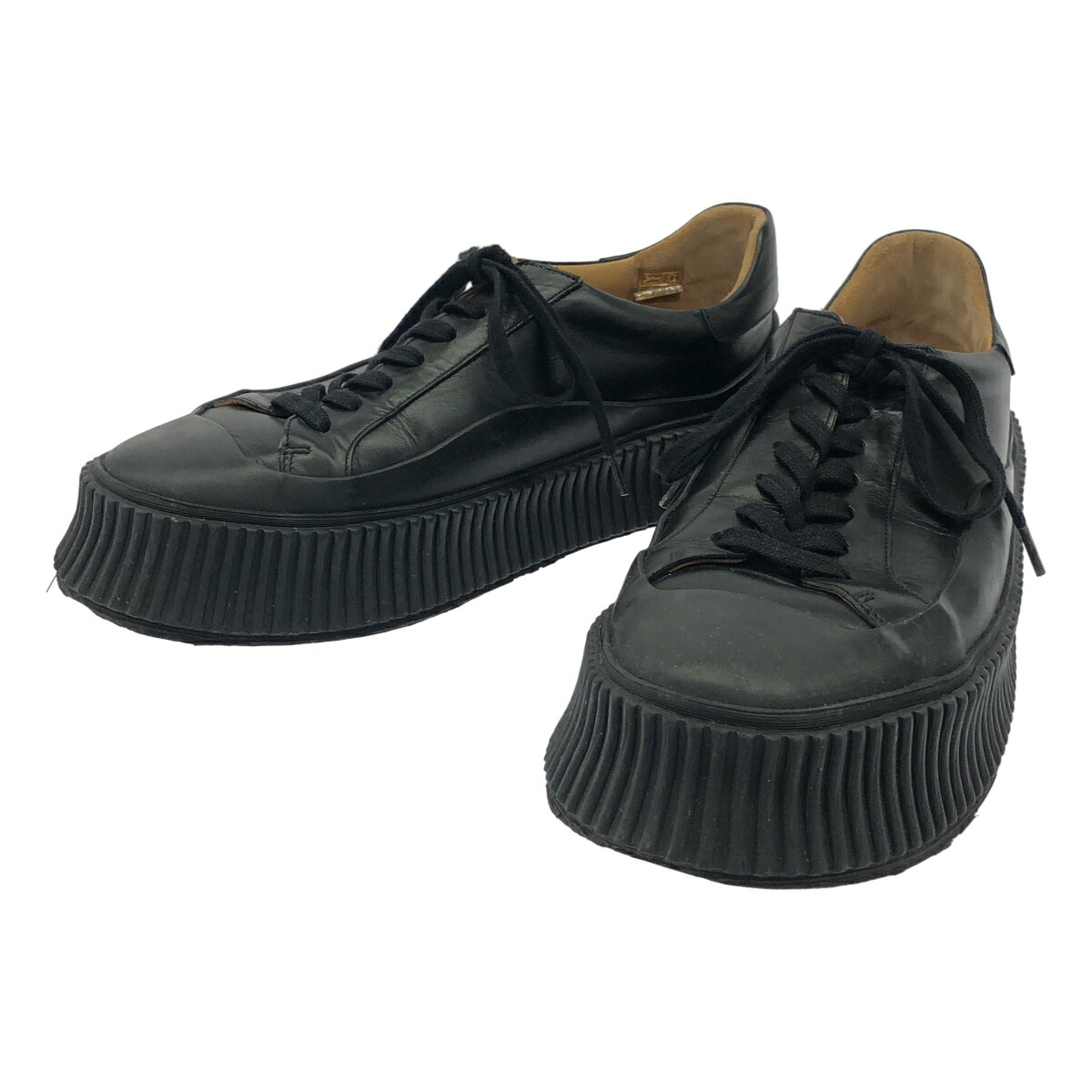 JIL SANDER ジルサンダー プラットフォームレザースニーカー J32108A 黒いこと 41 【中古】 IT94JYCXUT5N