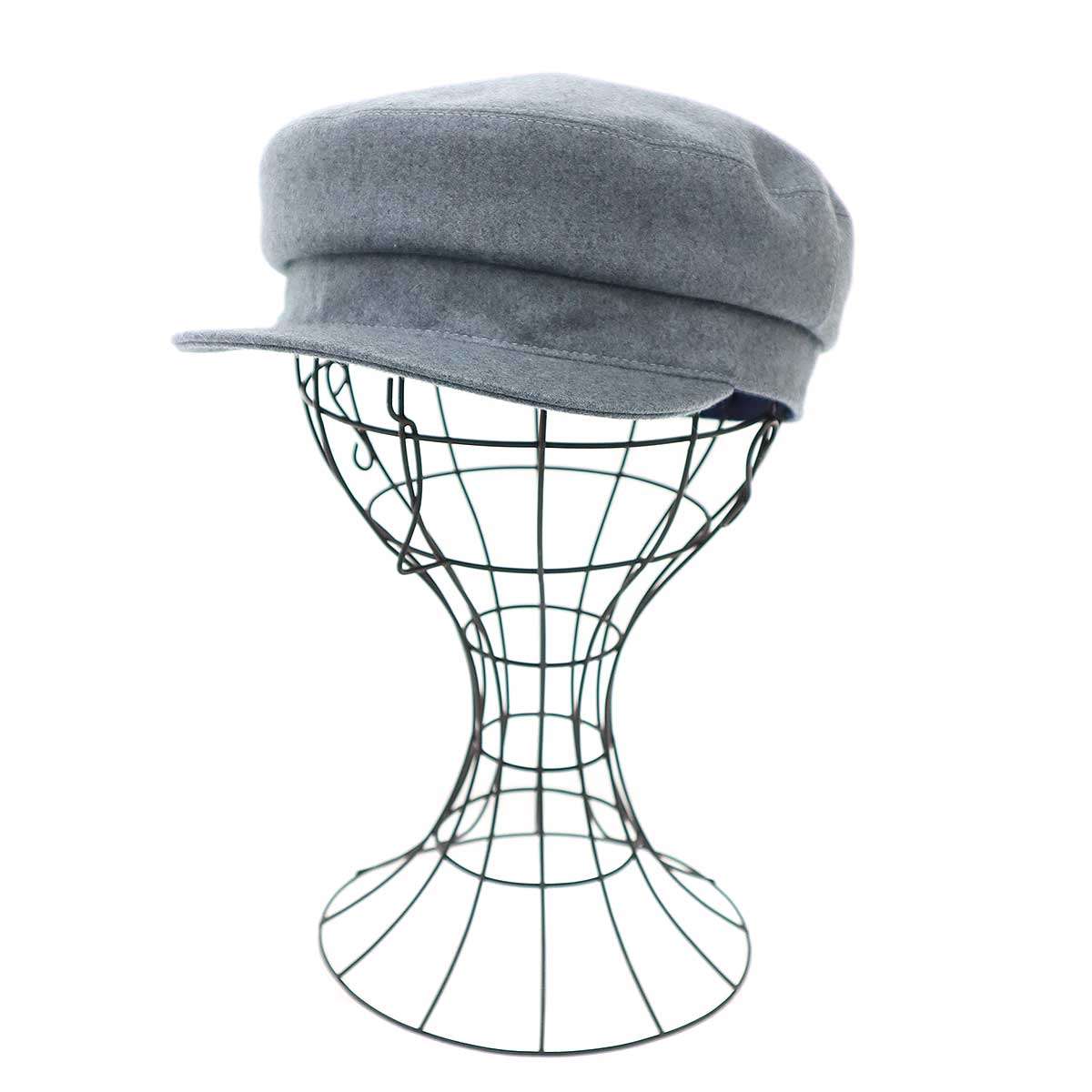 HERMES エルメス Deauville カシミール キャスケット 旗がしら 222022N 青み薄墨色 58 【中古】 IT8CRPLFP2BI