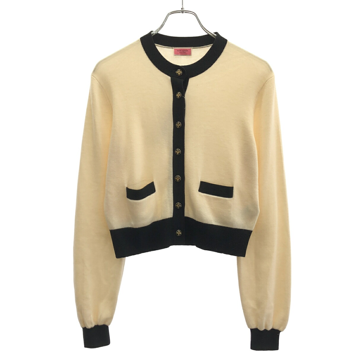 kate spade new york ケイトスペード ニューヨーク州 労働者の一団のど首 ジレー 労働者の一団のど首 ジレー 象牙色 S 【中古】 IT1AHYZNWK28