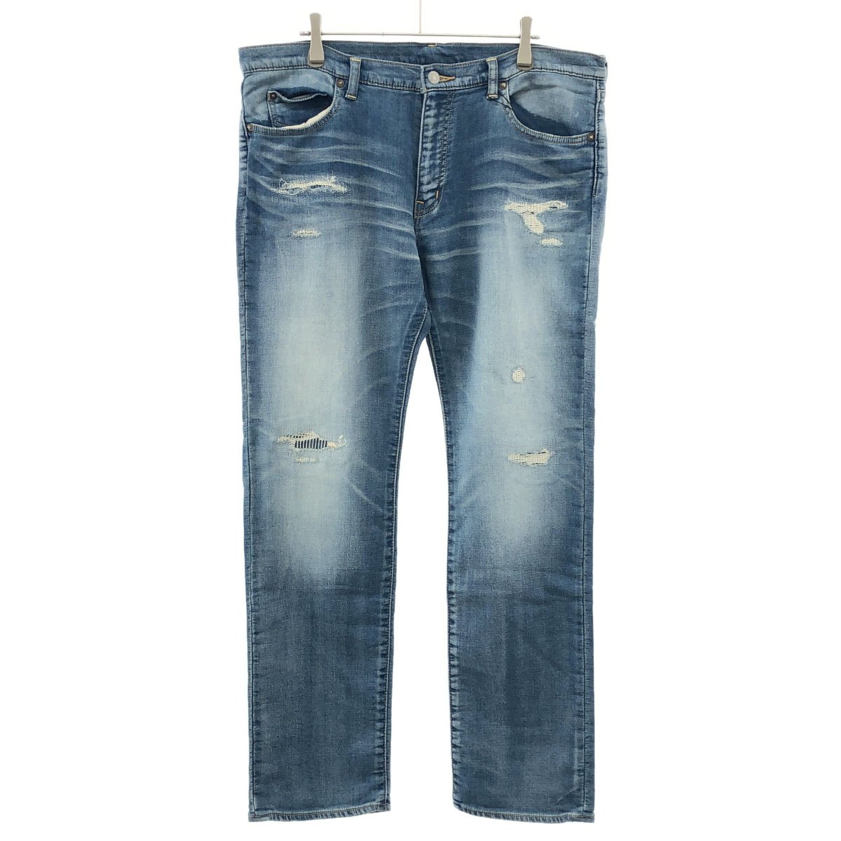 Ron Herman California ロンハーマン カルフォルニア FAKE KNIT STRAIGHT PANTS スウェットデニムパンツ 2520600134 青碧 L 【中古】 IT01HRDILDQW