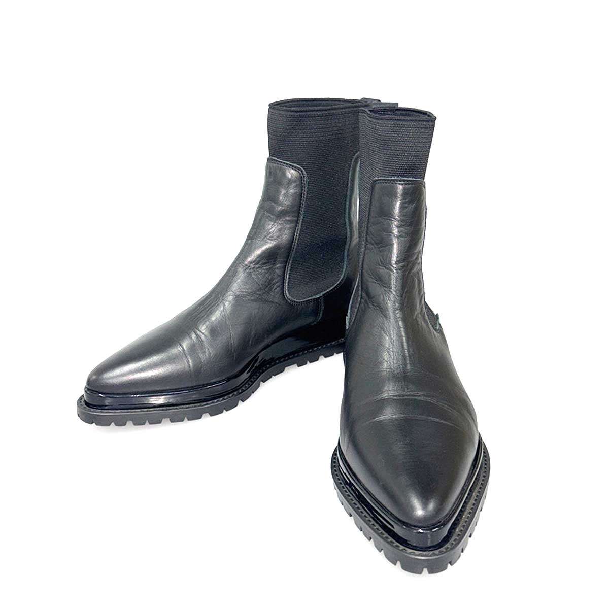 sacai サカイ 19AW COWHIDE Chelsea Boots カウハイドチェルシーブーツ 19-04791 黒いこと 38 【中古】 ITRDF97DDXPW