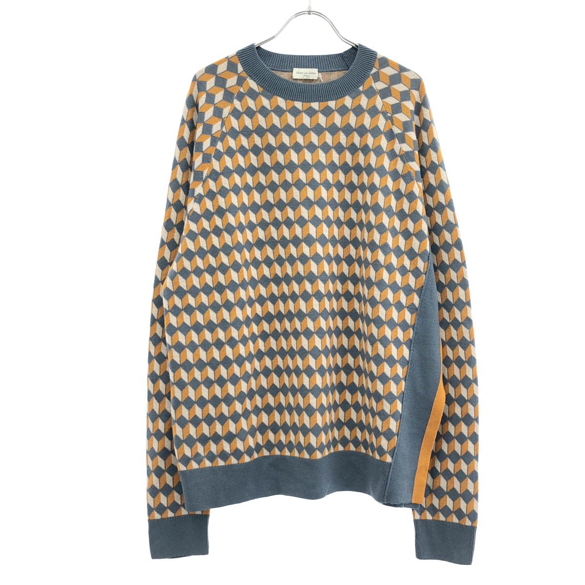 DRIES VAN NOTEN ドリスヴァンノッテン サイドスリットジオメトリックニットプルオーバー PO232-42 入り合わせる色合い M 【中古】 ITDEYFOBTPX8