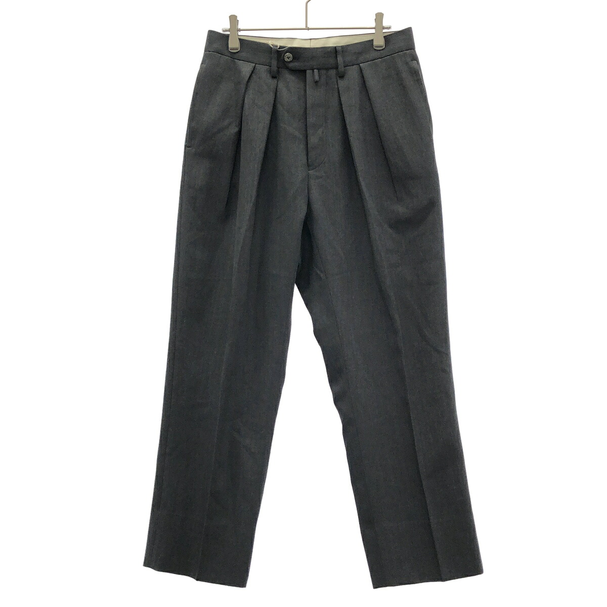 NEAT ニート T/W Serge 羊毛ポリエステル2タックトラウザーパンツ  薄墨色 44 【中古】 ITGO7EGA6EU8
