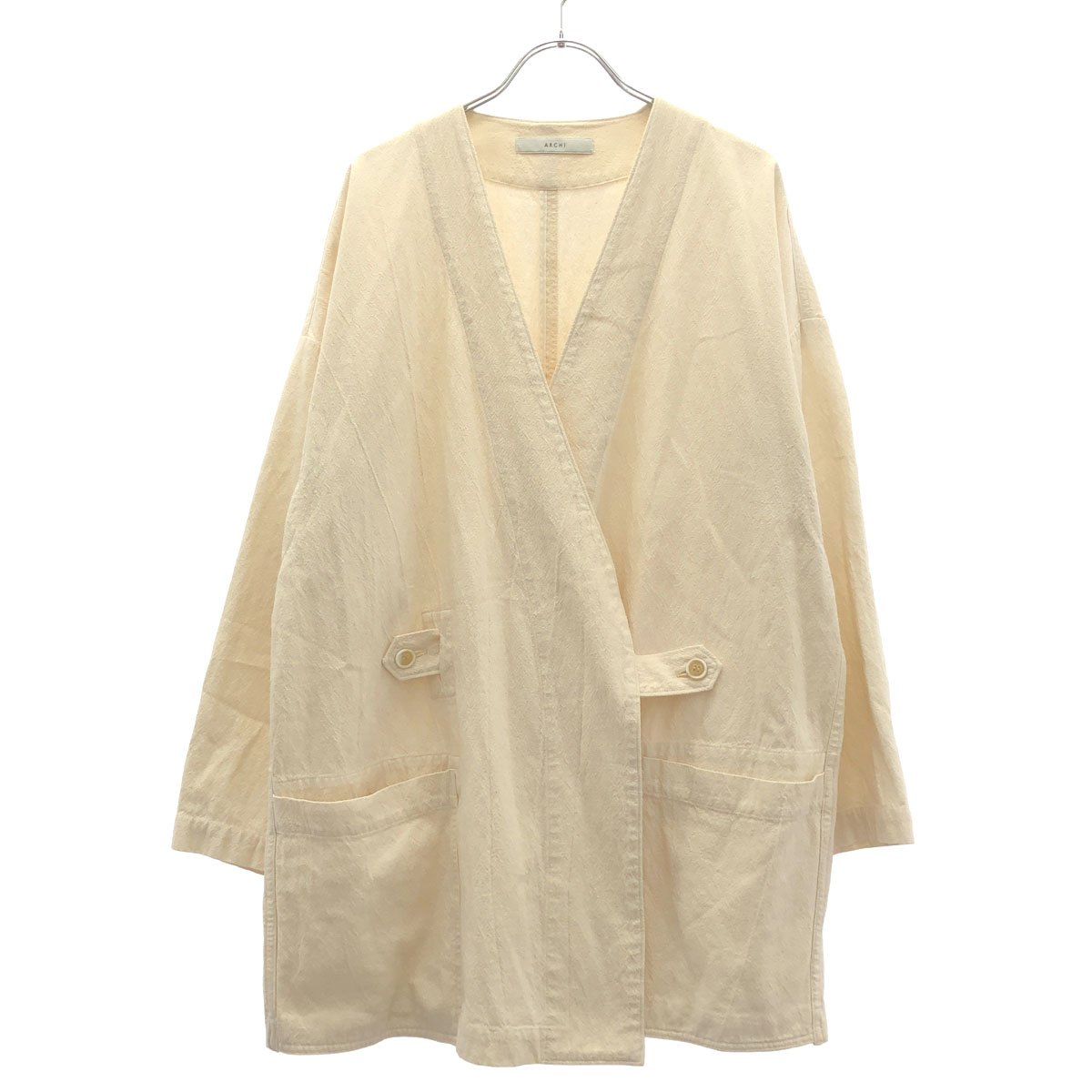archi アーキ 22SS ORGANIC TWILL TAB JACKET 上衣 AS22-E1 象牙色 S 【中古】 ITDLUEWIHRMC