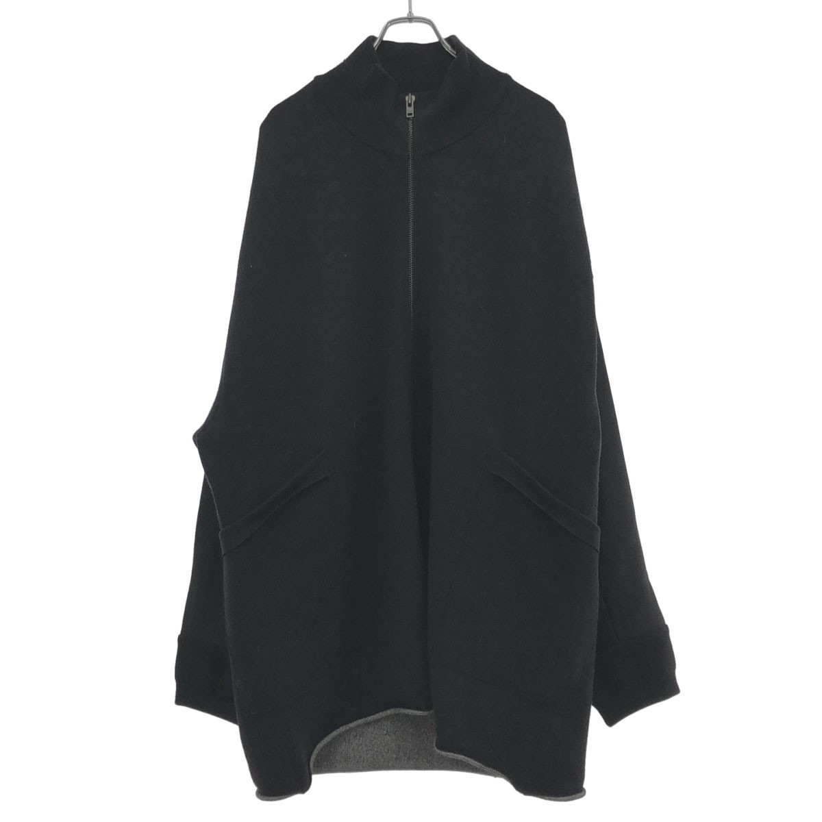Y-3 ワイスロバート・エドワード・リー 18AW Oversized Zip Front Jacket 大層らしい大いさ ジップアップニットジャケット DQ0706 黒いこと XS 【中古】 ITOEZS4NA1HG