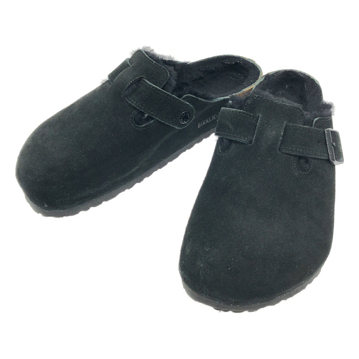 BIRKENSTOCK ビルケンシュトック Boston Shearling 豆の町 シアリング サンダル  黒いこと 42 【中古】 ITQEMJ5U825M サンダル-メンズ靴-ビーチサンダル