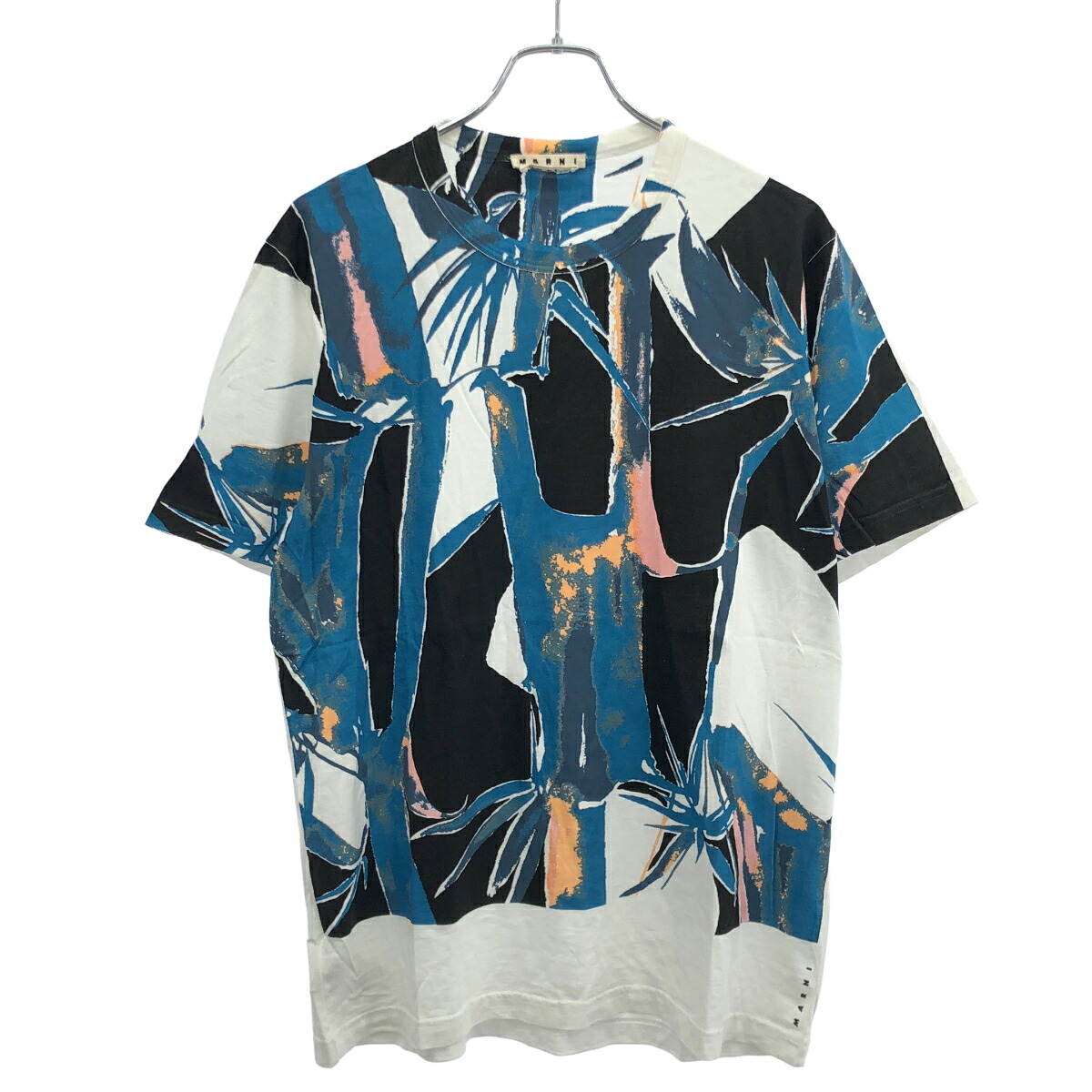 MARNI マルニ 17AW グラフィック刷り上げるティーシャツ  白いこと 青色 48 【中古】 ITTQ4GI0X6聞き届ける Tシャツ・カットソー-トップス-メンズファッション