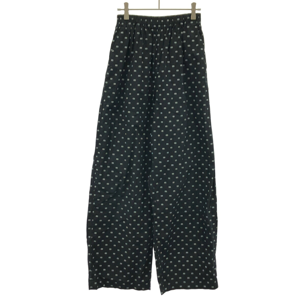 BALENCIAGA バレンシアガ 19SS ロゴプリントイージーワイドパンツ 527828 ブラック 36 【中古】 IT13LFOBK002｜MODESCAPE 店